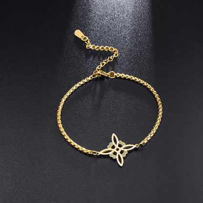 Stainless Steel Witch Knot Bracelet Women's Fashion Simple Personality Charm Jewelry