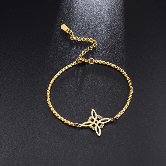 Stainless Steel Witch Knot Bracelet Women's Fashion Simple Personality Charm Jewelry