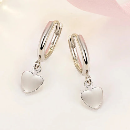 925 Sterling Silver Heart Ring Earrings Trendy Women