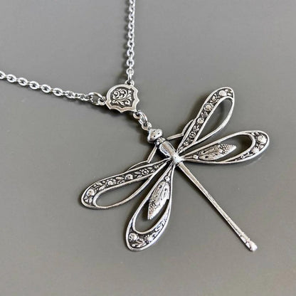 Dragonfly Hollow Pendant Necklace for Women