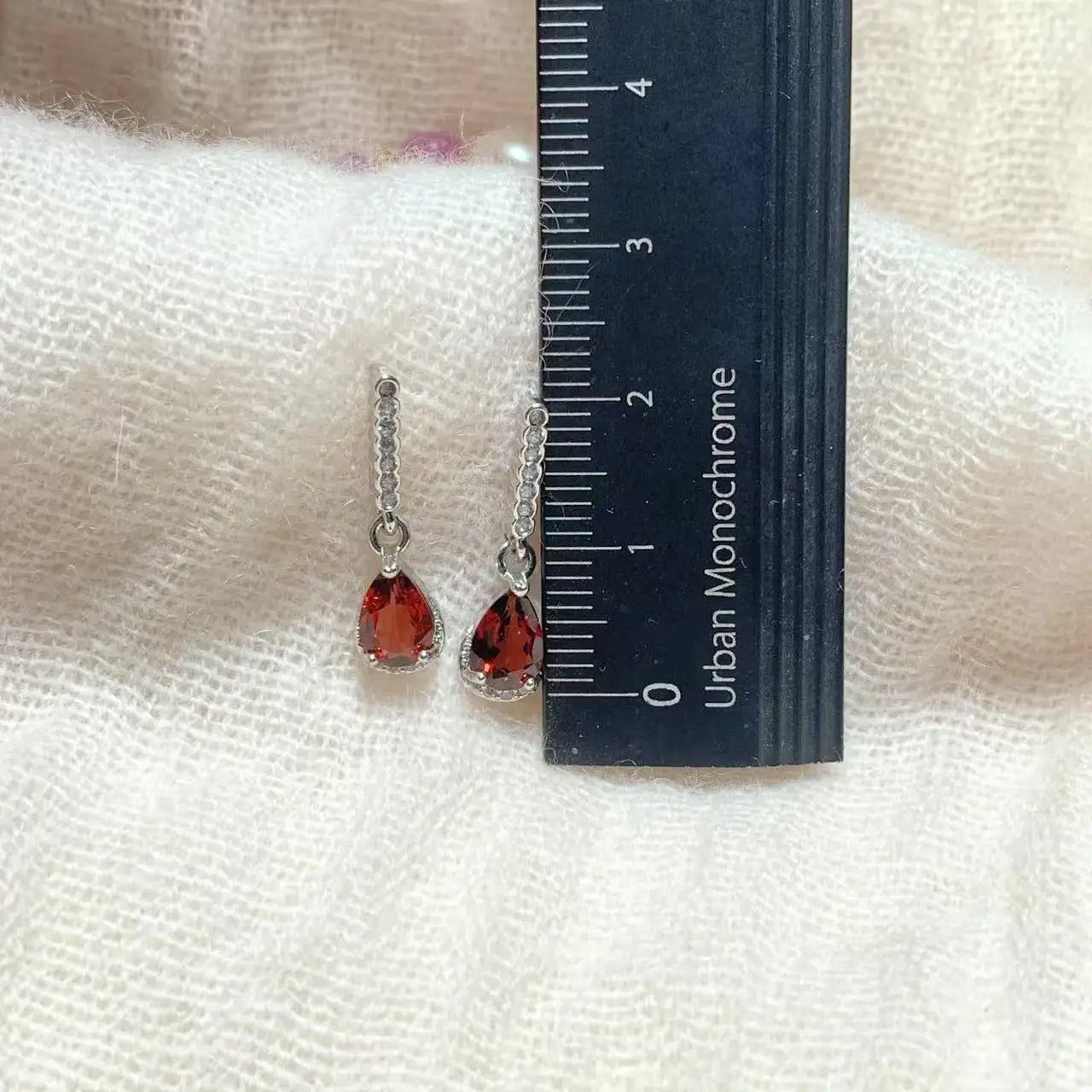 Natural Garnet 925 Sterling Silver Stud Earrings For Women Jewelry Gift Simple Jewelry