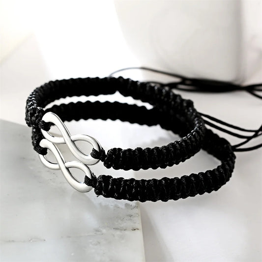 2pcs Love Couple Bracelets Handmade Braided Rope Jewelry