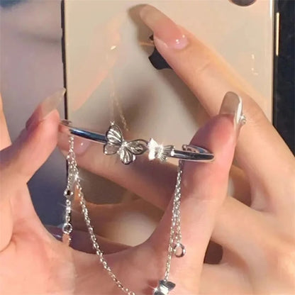 Butterfly Chain Bracelet with Zirconia Pendants Women’s Jewelry