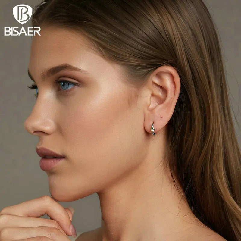 925 Sterling Silver Rainbow Star Hoop Earrings for Women