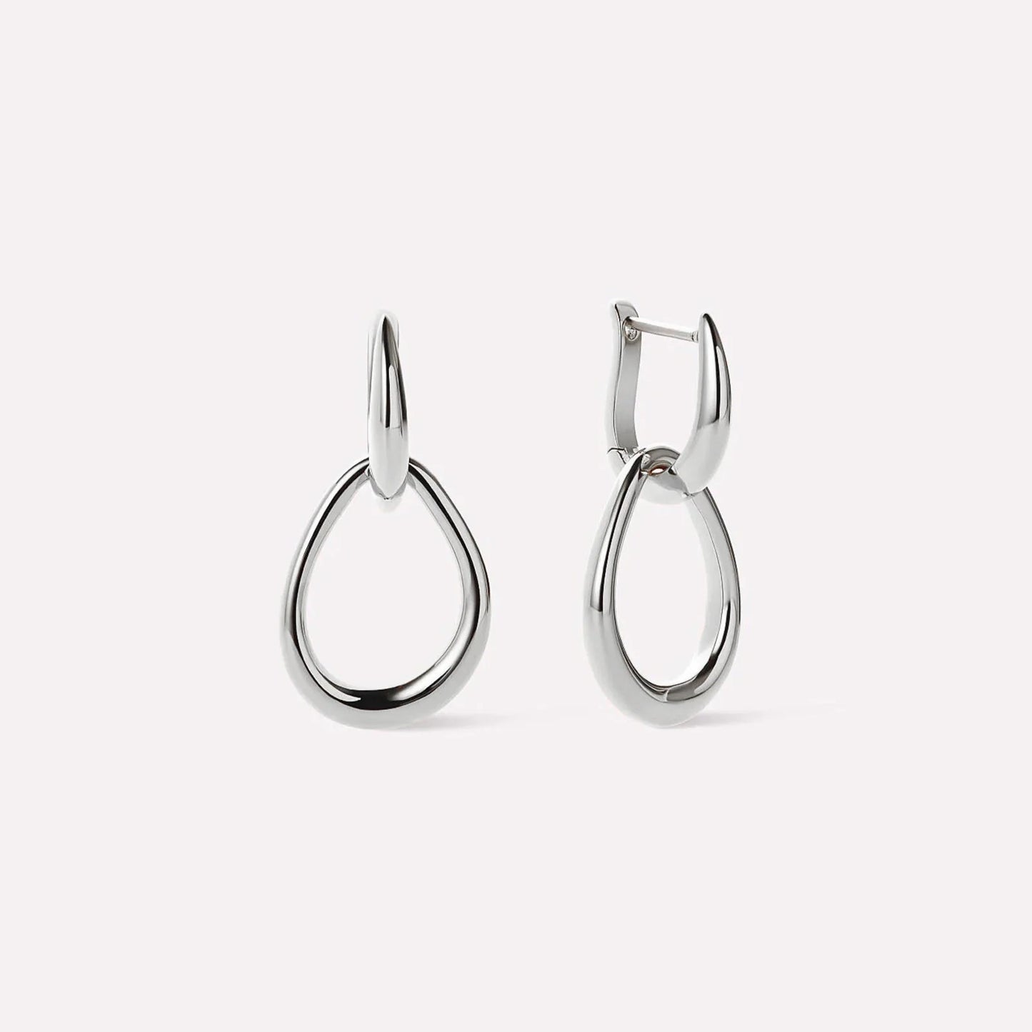 Sterling Silver Gold Irregular Water Drop Hoop Earrings Women Jewelry