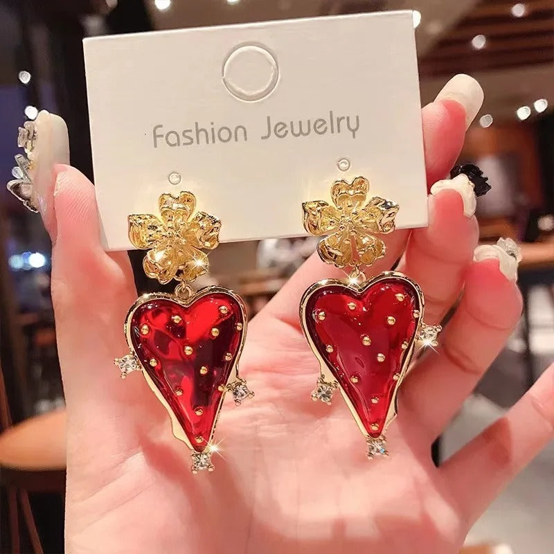 Exaggerated Strawberry Earrings Women Fashion Holiday Jewelry