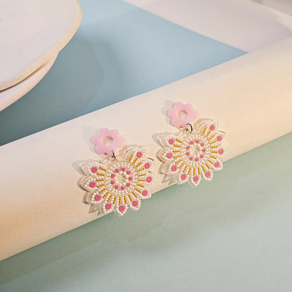 Summer Trend Boho Drop Earrings for Women Acrylic Pendants