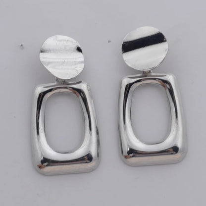 Round Hollow Out Square Oval Drop Earrings Women Jewelry