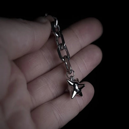 Punk Spike Dangle Earrings Gothic Chain Dangly Statement Jewelry