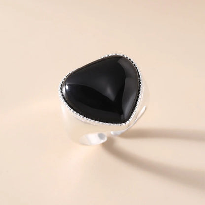 Black Heart Geometric Ring Women’s Couple Fashion Jewelry