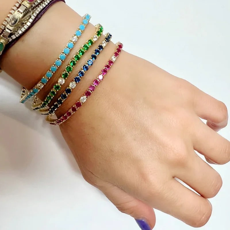 Women’s Geometric Turquoise Chain Bracelet Luxury Engagement Jewelry