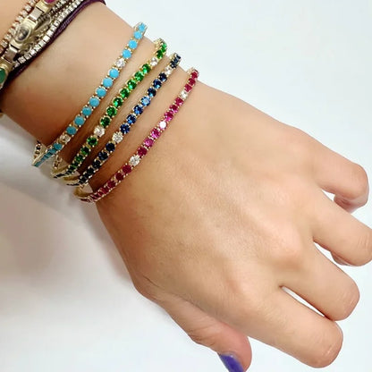 Women’s Geometric Turquoise Chain Bracelet Luxury Engagement Jewelry