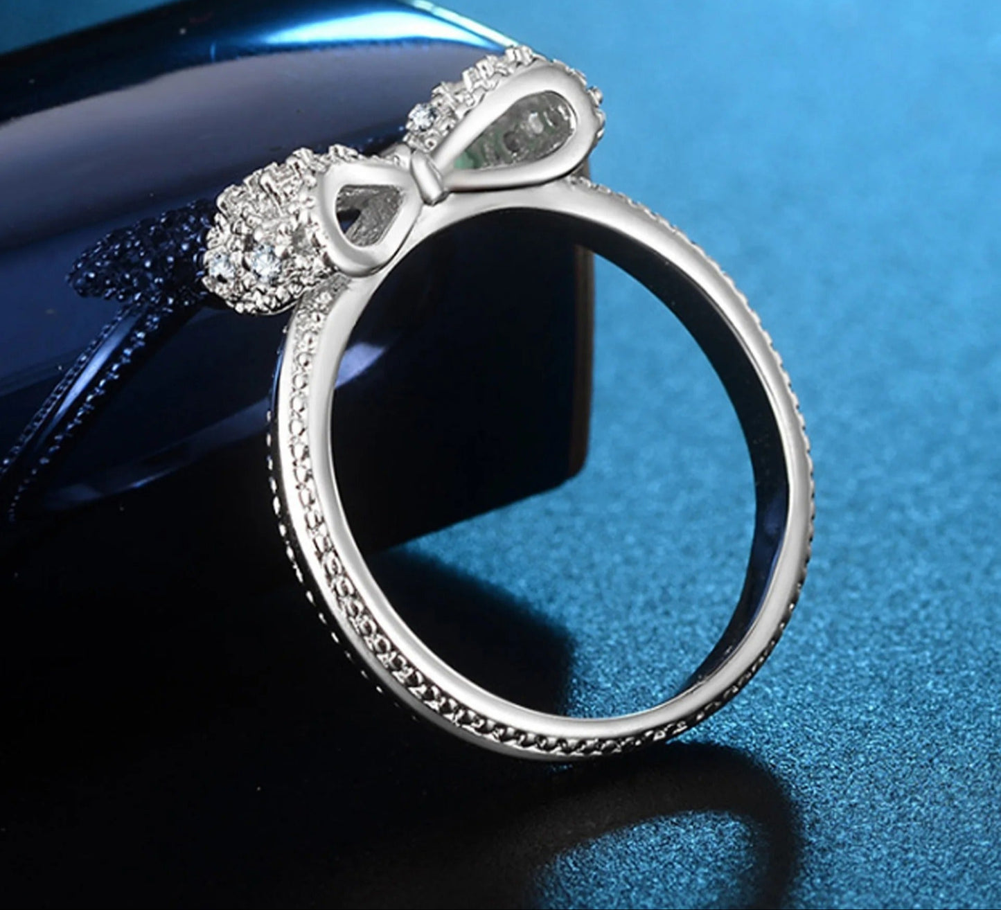 Silver Cubic Zirconia Ring for Women Wedding Engagement Jewelry