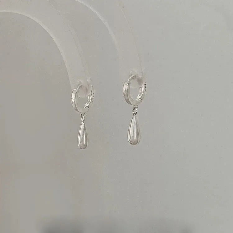 Simple Waterdrop Shape Earrings 925 Silver Women Jewelry