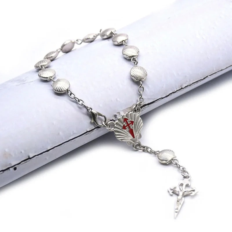 Santiago Metal Shell Rosary Cross Bracelets For Men Women