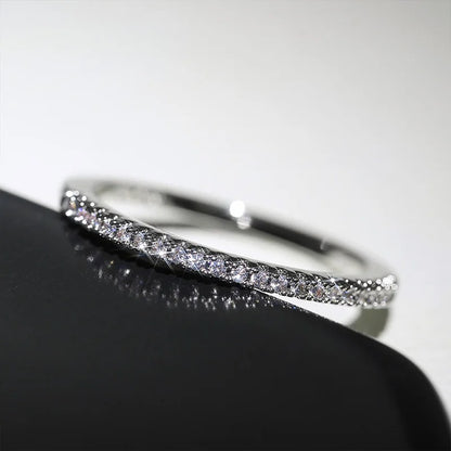 Huitan Women’s Minimalist Wedding Ring Thin Cubic Zircon