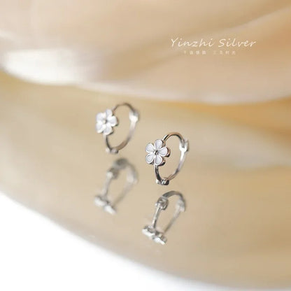 Women’s Silver Flower Earrings Gold Korean Style Fashion Jewelry