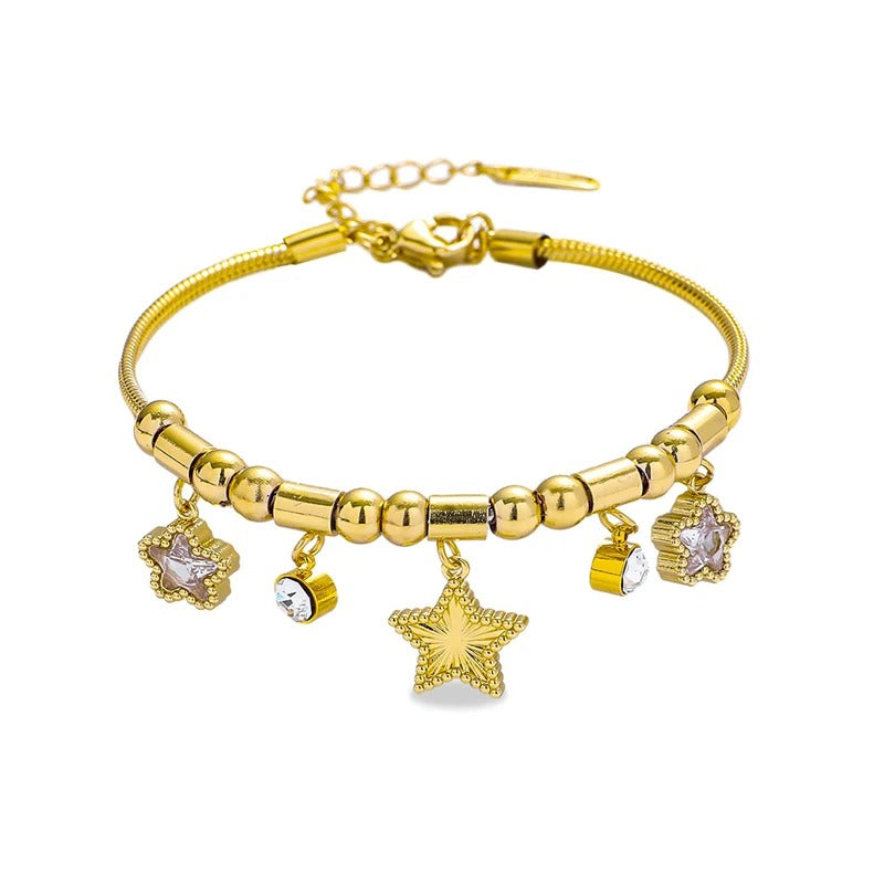 Women’s Statement Stainless Steel Bracelets 3 Styles Zircon Charms