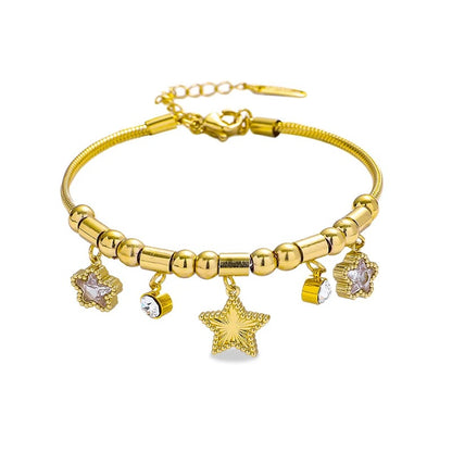 Women’s Statement Stainless Steel Bracelets 3 Styles Zircon Charms