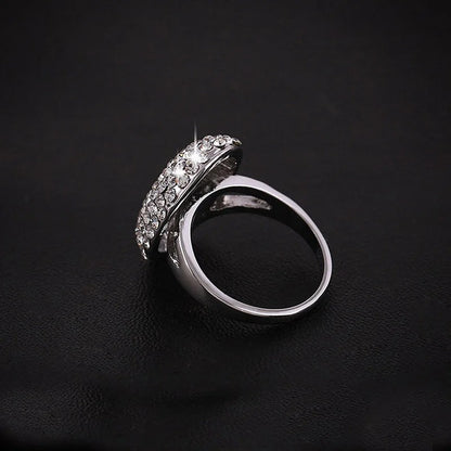 Women’s Silver Engagement Ring Gorgeous Rhinestone Wedding Band