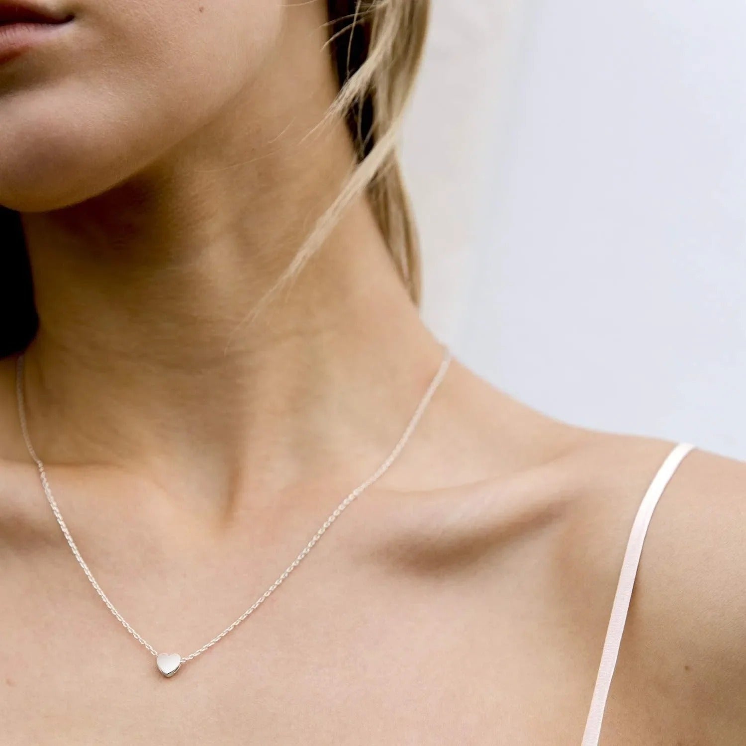 Gold Plated Heart Necklace Silver Plated Necklace Cute Dainty Love Pendant Necklaces for Women Gift