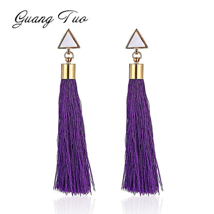New Fashion Boho Tassel Earrings Women Elegant Long Dangle Drop Earrings Jewelry Vintage Hyperbole Accessories