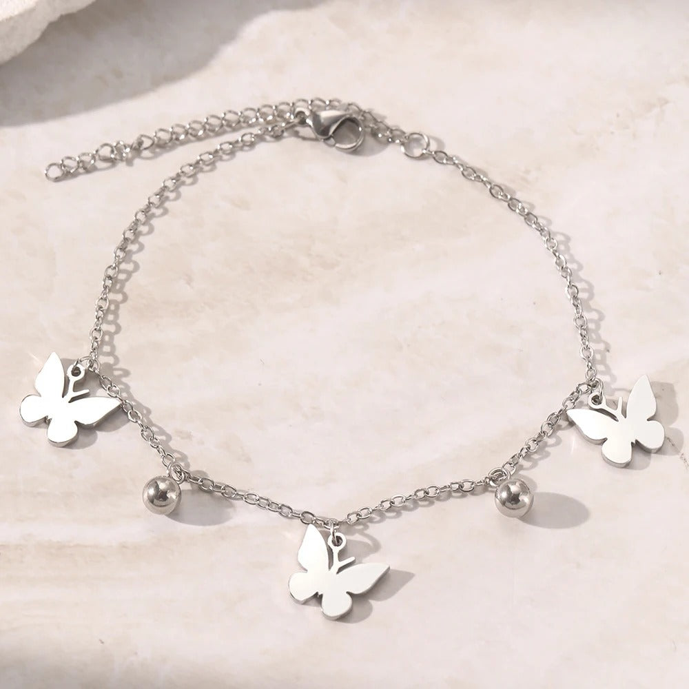 Stainless Steel Butterfly Pendant Bracelet Women’s Jewelry Gift