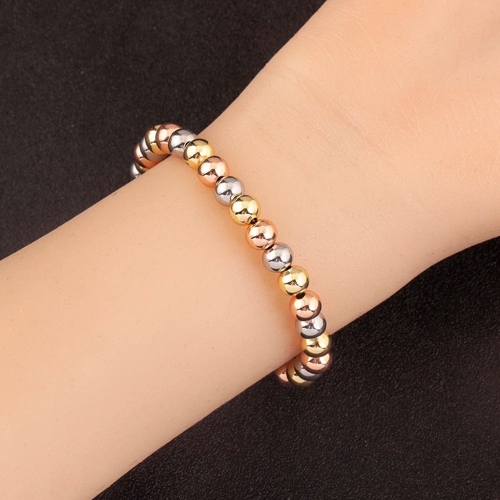 New Retro Punk Style Colorful Round Beads Charm Bracelets Adjustable For Women Upscale Chain Bangles Jewelry Birthday Party Gift