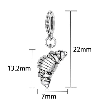 Pan Charms Original Croissant Dangle Charm Bracelet Pendant Jewelry