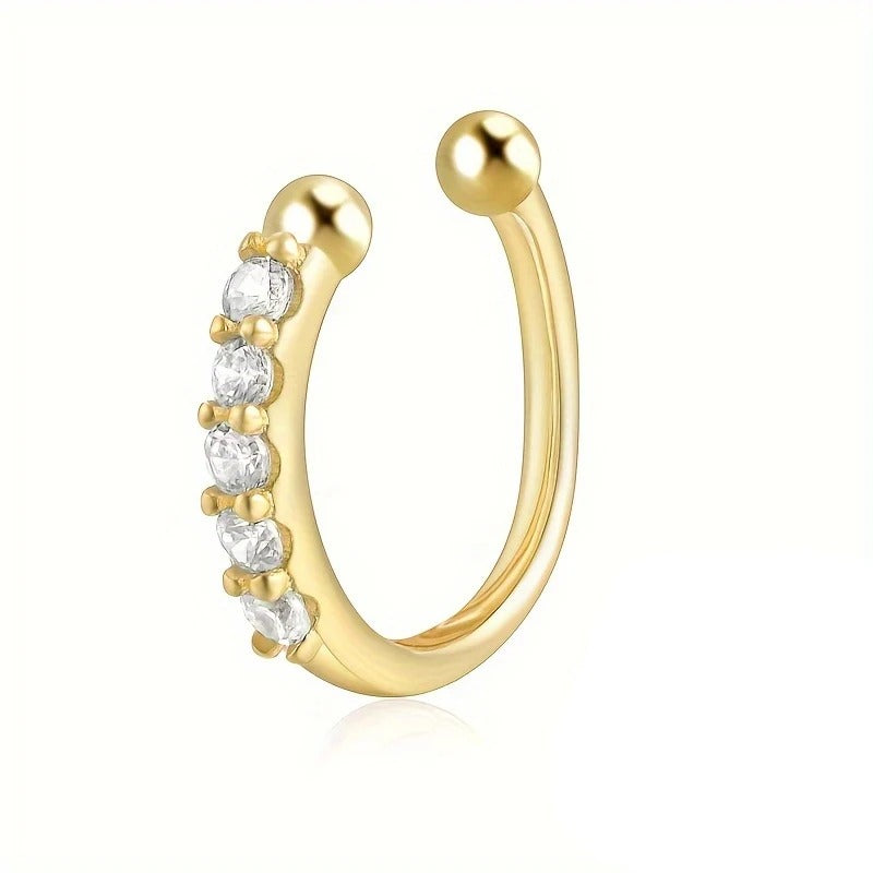 Fashion Copper Nose Rings for Women Cuff Earrings Nose Piercing Jewelry