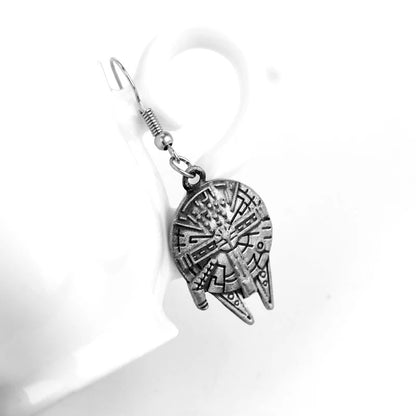 Star Wars Millennium Falcon Pendant Earrings Vintage Daily Wear