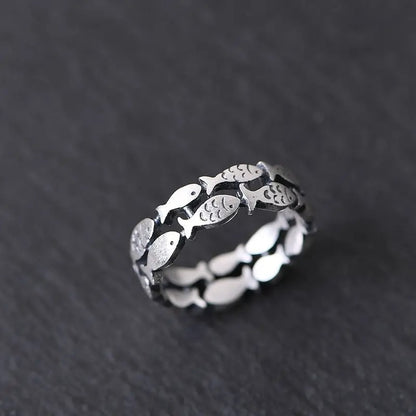 Women’s Adjustable Silver Fish Ring Wedding & Fashion Jewelry