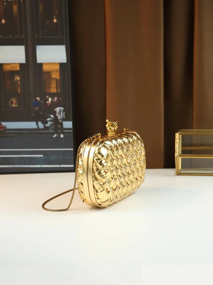 Hand-Woven Fashion Dinner Clutch Woven Shoulder Bag for Women