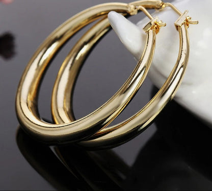 Silver Rose Gold Hoop Earrings For Women Girls Fashion Jewelry
