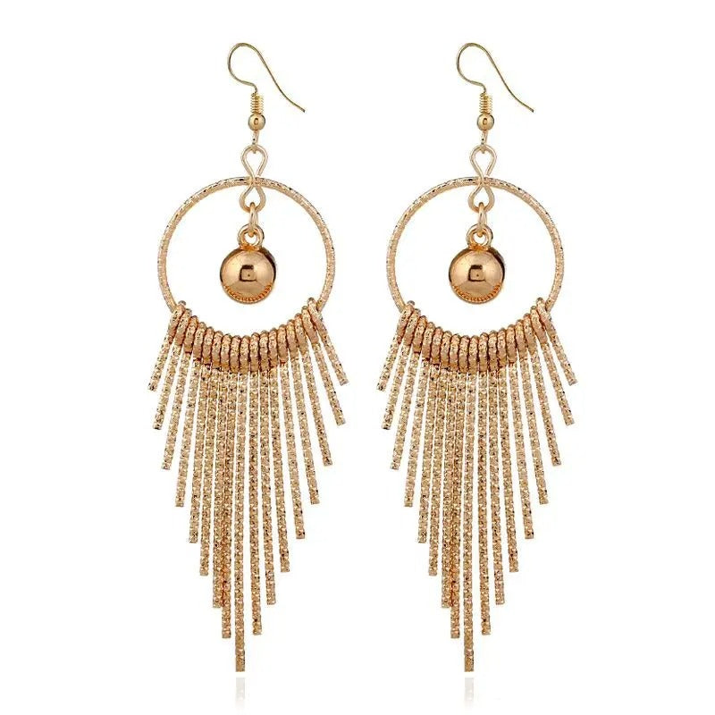 Exaggerated Geometric Long Drop Earrings Fashion Women