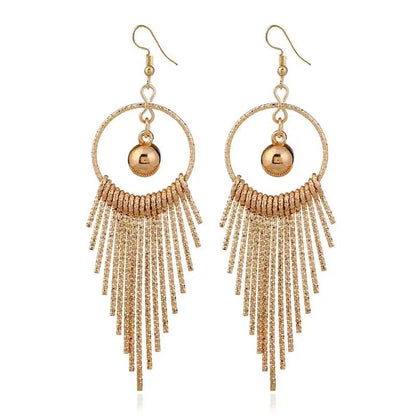Exaggerated Geometric Long Drop Earrings Fashion Women