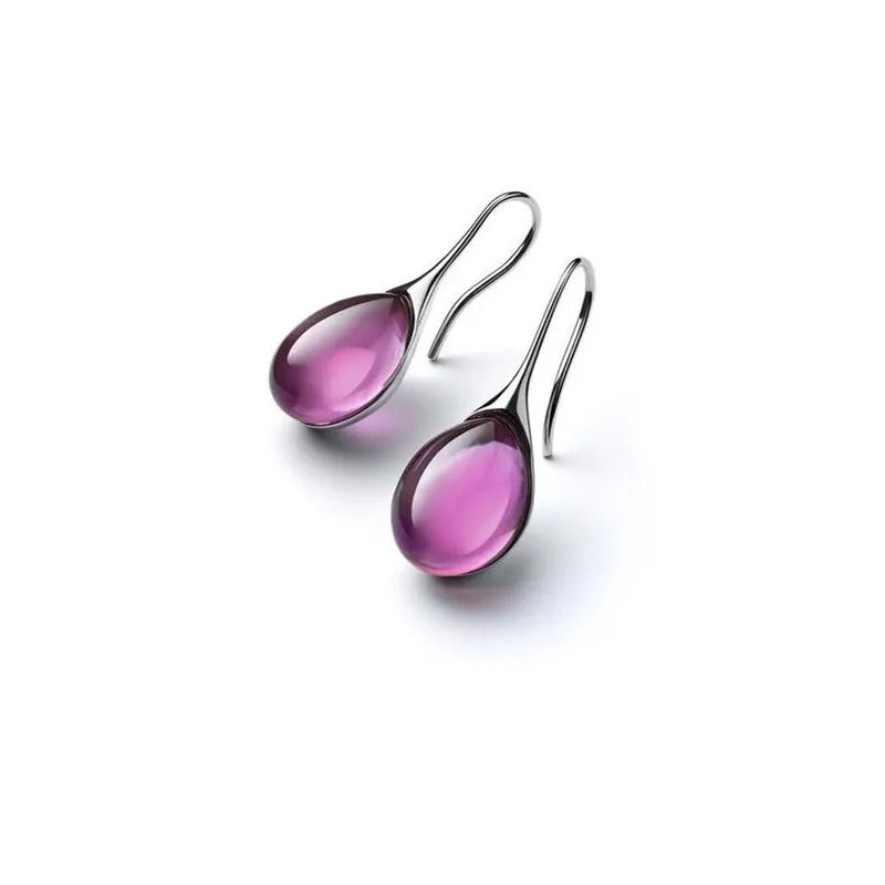 2 Pcs Gold-color Earrings Luxury Style Eye Stones Colorful Fashion Earrings