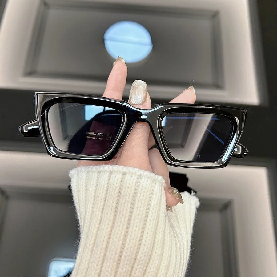 Square Fashion Sunglasses Women Men Brand Designer Vintage Cat Eye Frame Sun Glasses Female Male Mirror Shades Oculos De Sol