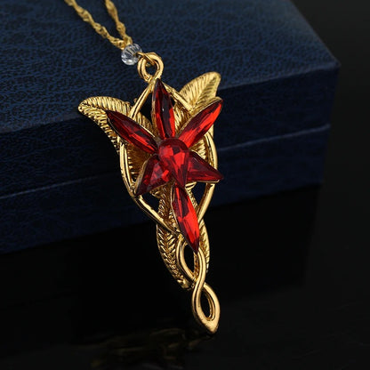 Lord Rings Necklace The Elves Princess Fashion Crystal Cubic Zirconia Stone Pendant For Women Wedding Gifts