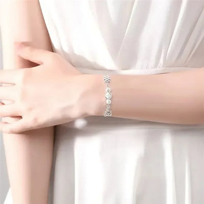 925 Sterling Silver Lucky Beads Bracelet Multilayer Women