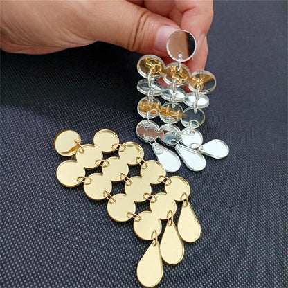 Big Dots Mirror Drop Earrings for Women