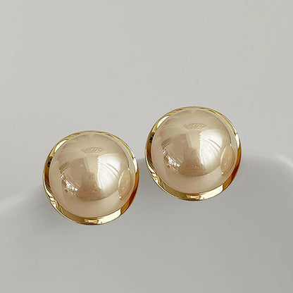 Elegant Gold Pearl Stud Earrings for Women
