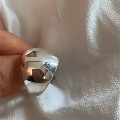 Silver Smooth Ring for Women Gift Personality Punk Creative Adjustable Jewelry