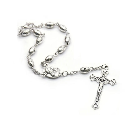 Metal Cross Beads Crucifix Rosary Bracelets For Men Women Religious Jewelry