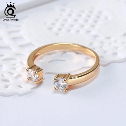 ORSA JEWELS 925 Silver Adjustable Ring AAA Zircon Jewelry Gift