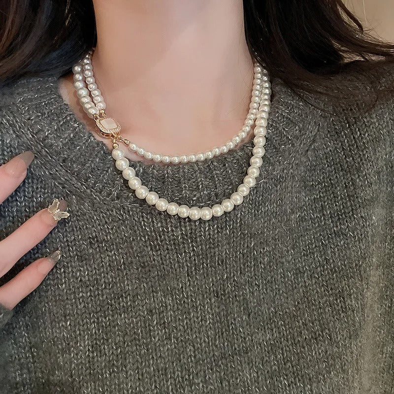 High-End Pearl Choker Necklace Women Wedding Bride Jewelry
