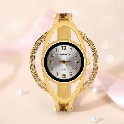 Elegant Women's Steel Watch Bracelet Quartz Wristwatch for Ladies