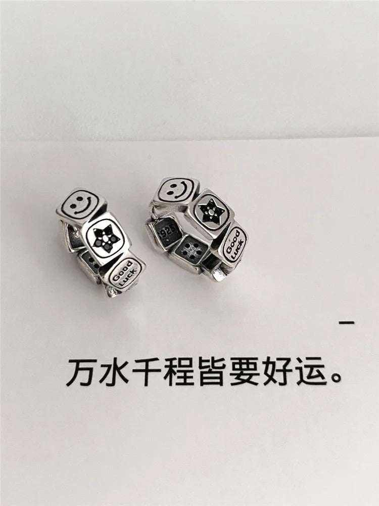 S925 Sterling Silver Smile Earrings Korean Fashion Women