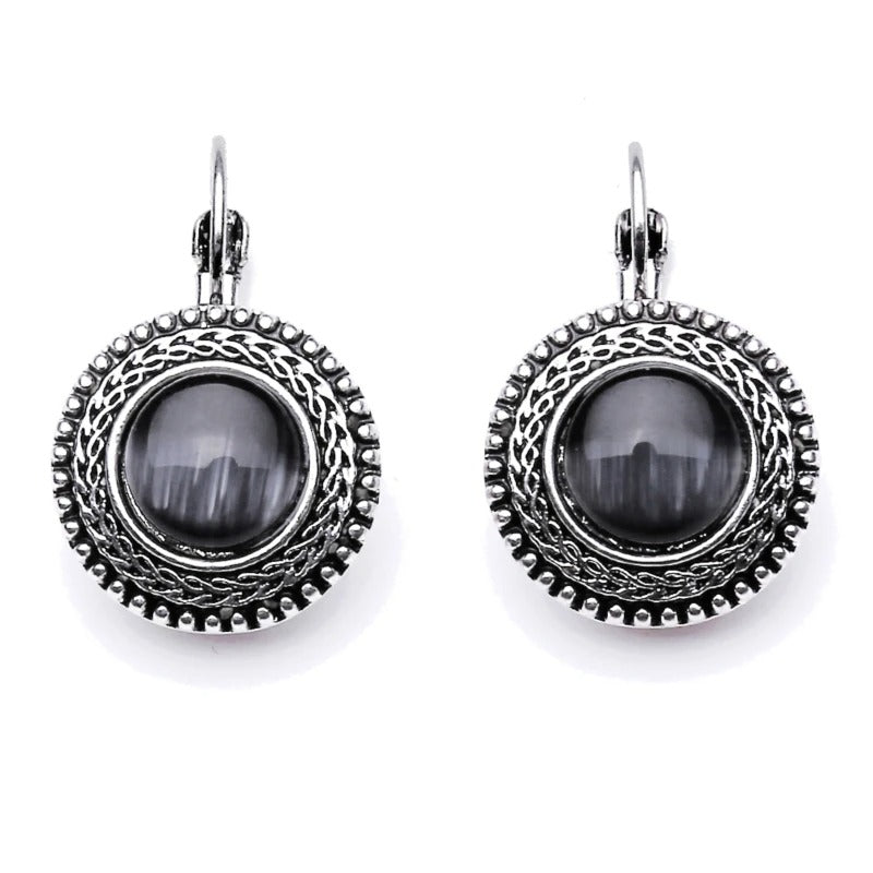 Big Drop Earrings Women’s Vintage Tibetan Silver Boho Jewelry