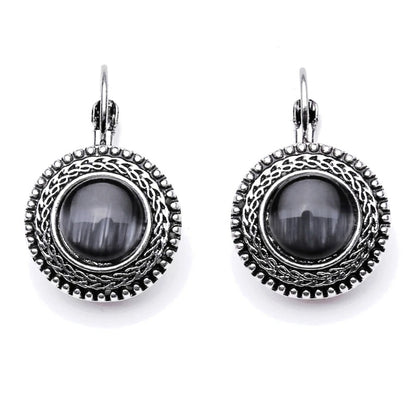 Big Drop Earrings Women’s Vintage Tibetan Silver Boho Jewelry